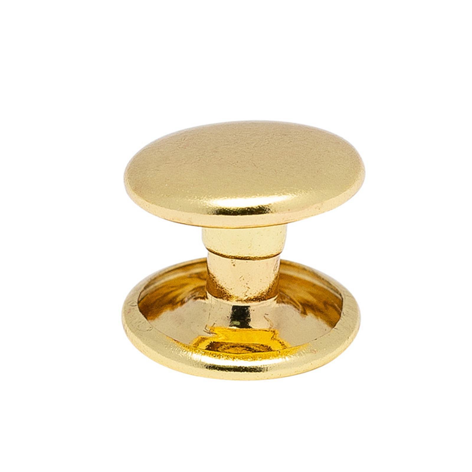 100Pcs Pure Brass Screw Rivets Double Caps Decorative Button Studs for Shoes Bag