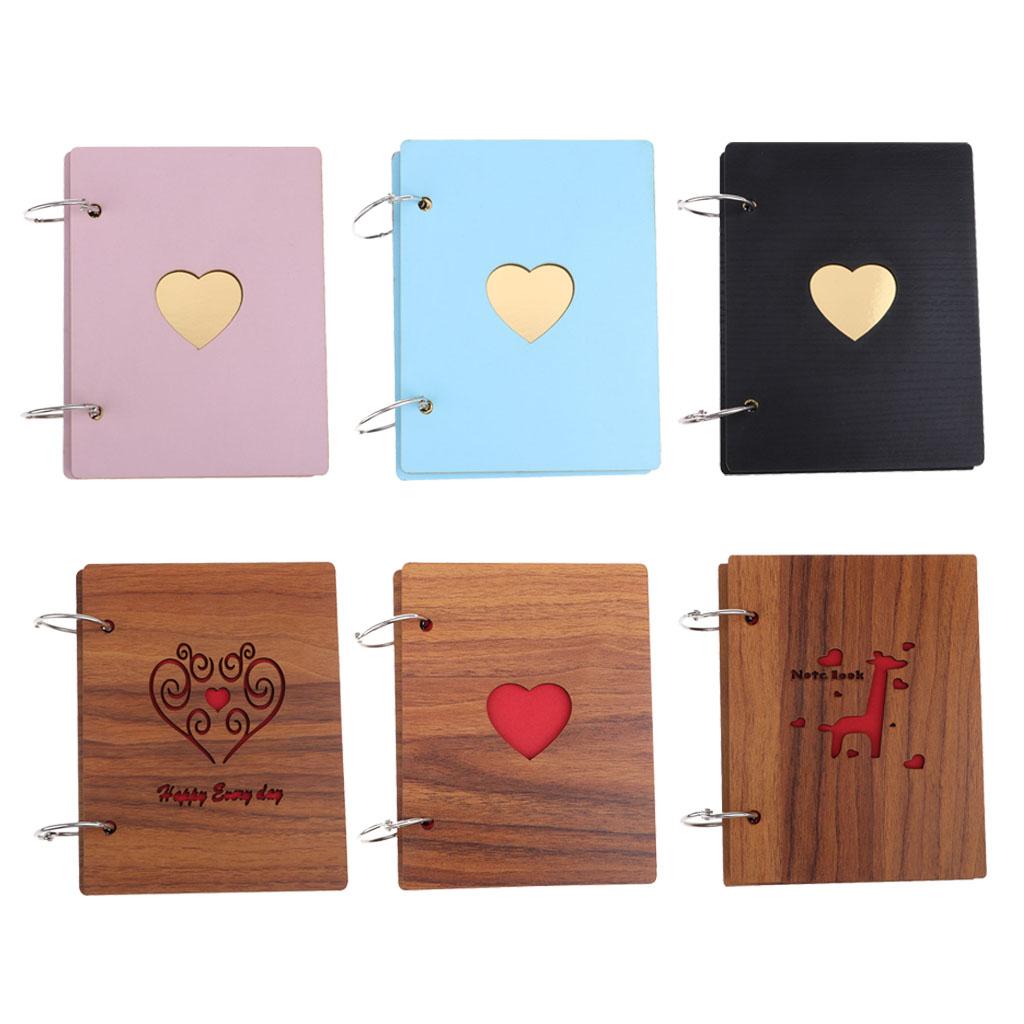 Wooden Scrapbook Photo Album Kraft Paper for Valentines Day Wedding