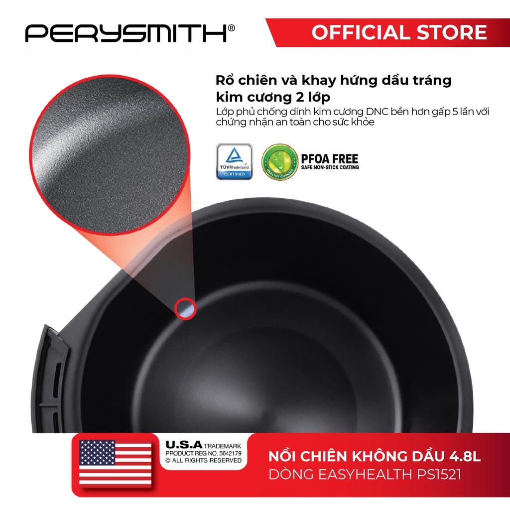 Nồi chiên không dầu cơ 4,8 lít Perysmith PS1521 Black - Hàng chính hãng