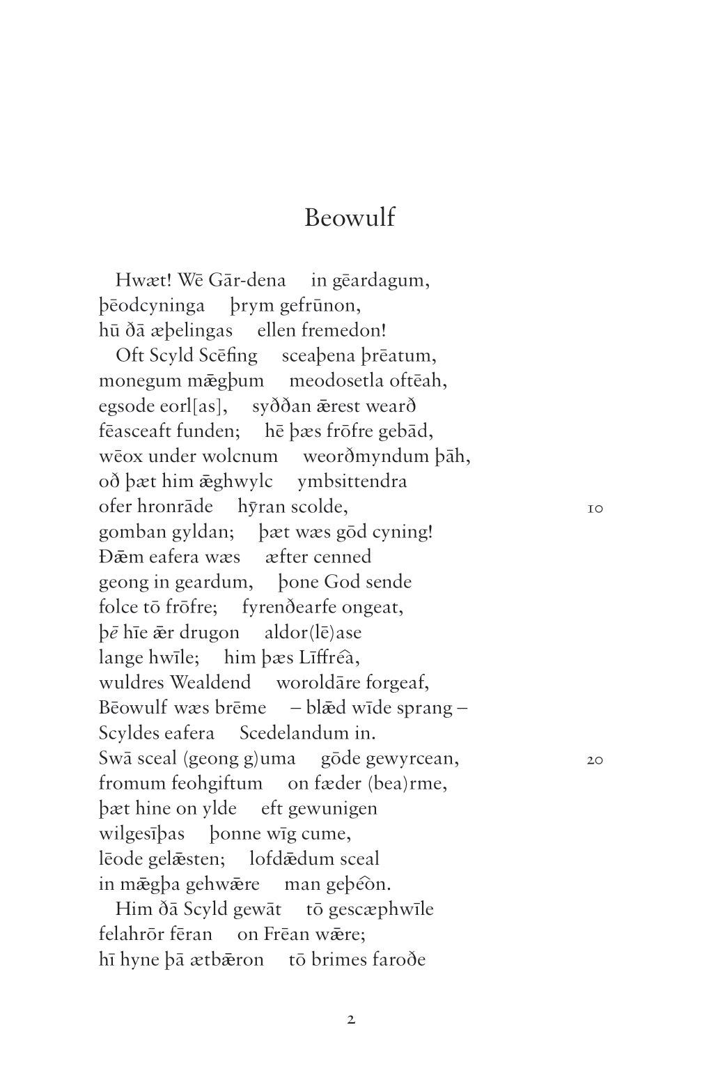 Beowulf: Dual Language And New Verse Translation