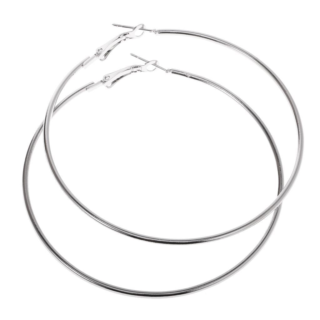 2 Pair Statement Big Round Dangle Hoop Loop Earrings Club Party Earrings