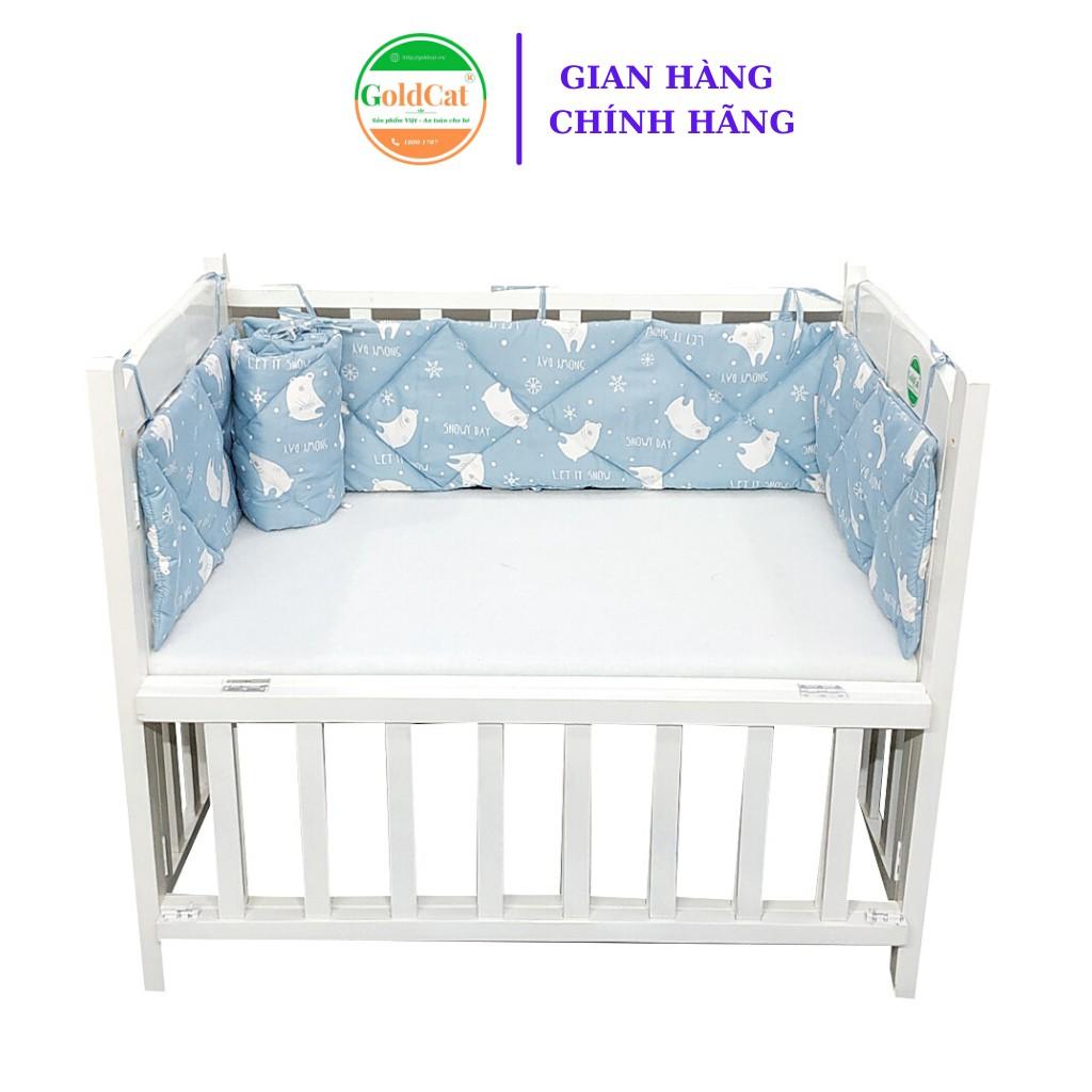 Bộ quây cũi cho bé Goldcat thiết kế 4 tấm thông minh, chất liệu cotton trần bông êm ái, sử dụng cho mọi loại cũi.