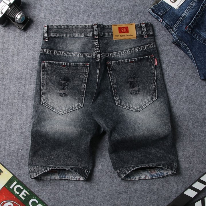 Quần short jean nam đen bạc Q415 Muidoi