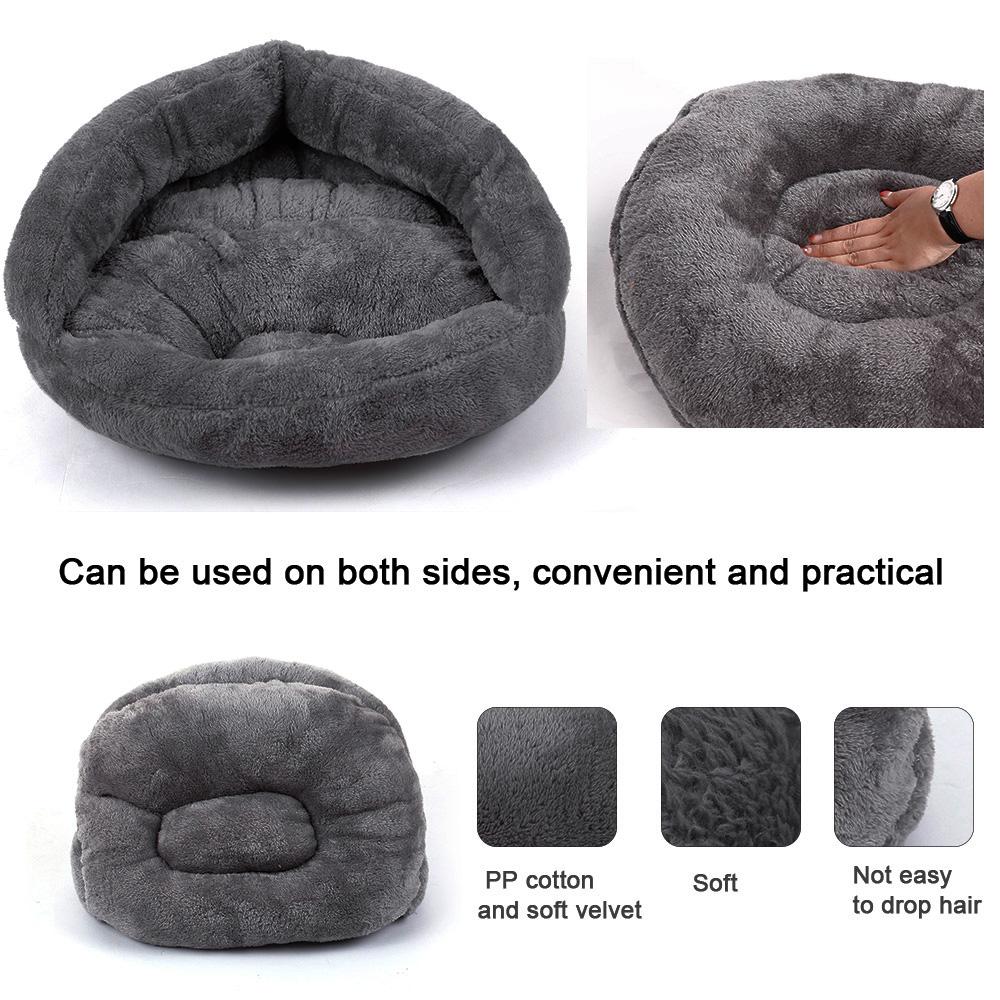 Giường ngủ cho mèo được làm từ bông PP và nhung mềm,ấm áp thoải mái