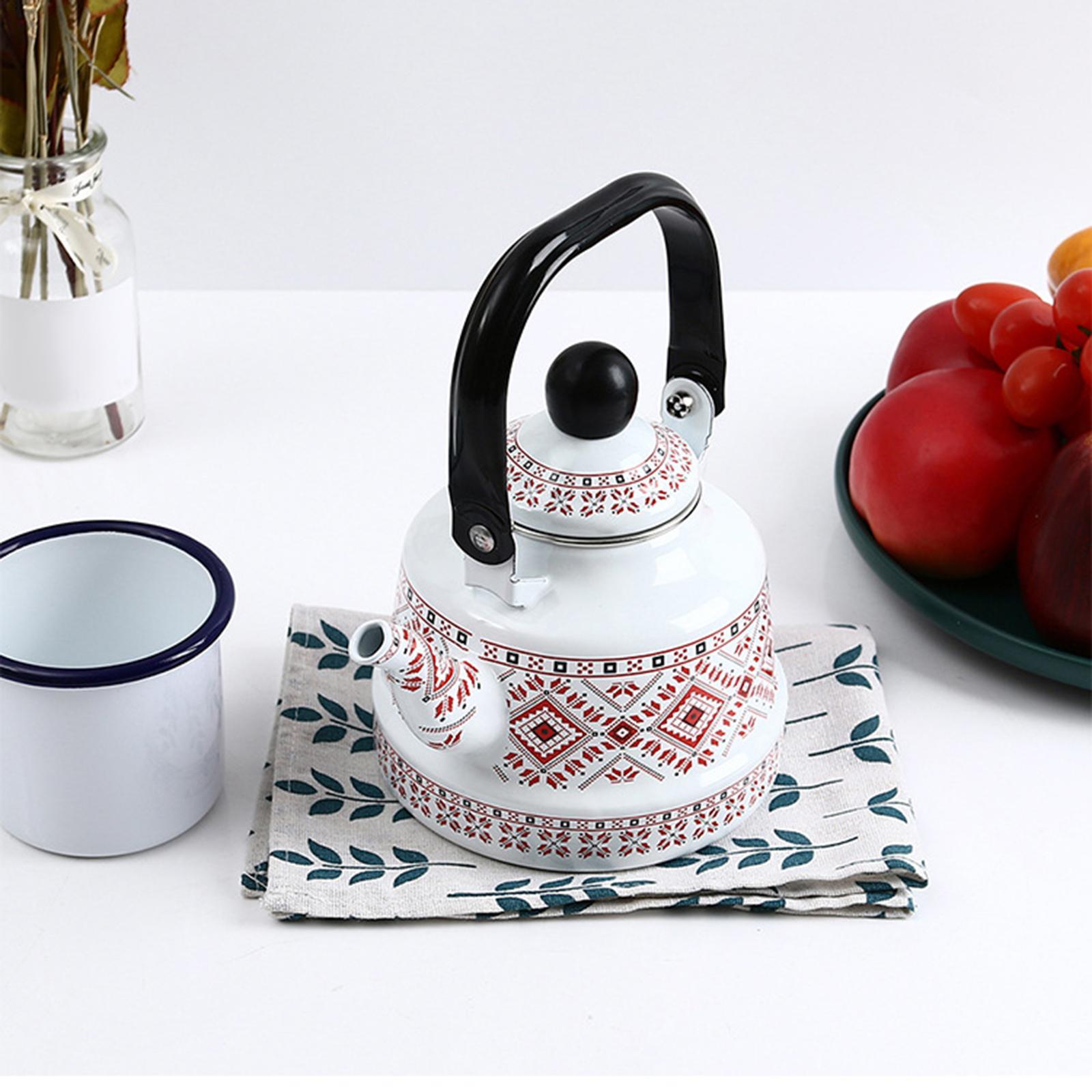 Enamel Tea Kettle Tableware Teapot Water Kettle for Kitchen Picnic Camping