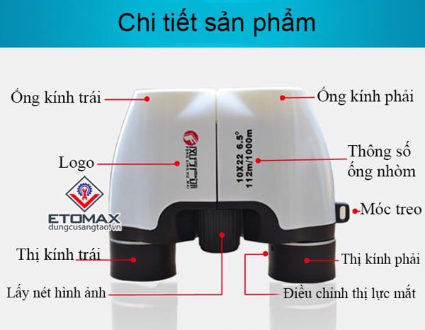 Ống nhòm hai mắt 10x22 siêu nét