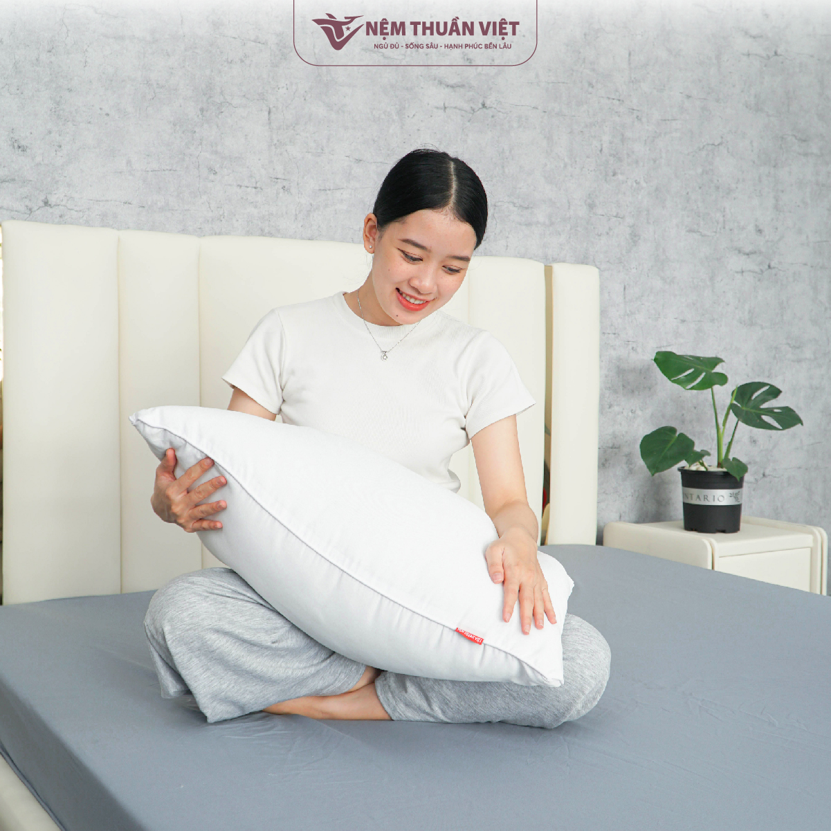 Hình ảnh Ruột Gối Nằm Lông Vũ Thuần Việt - Sợi Lông Vũ Nhân Tạo Microfiber Êm Ái Chuẩn Khách Sạn 5 Sao