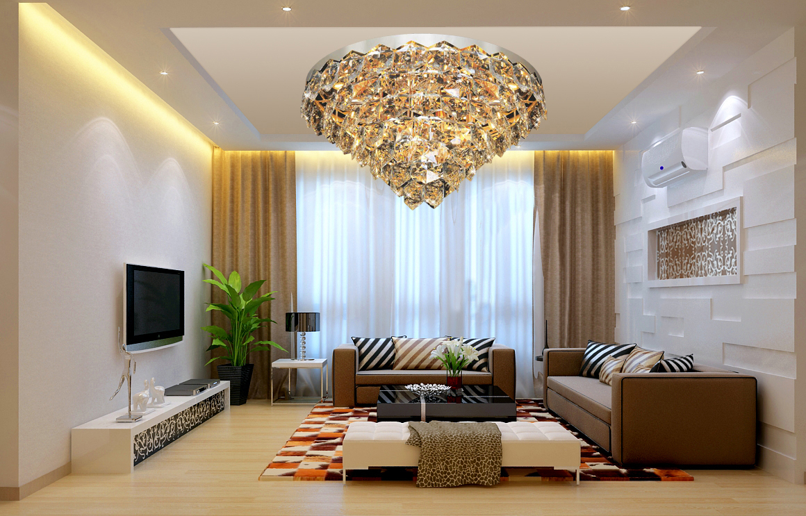Đèn mâm ốp trần - pha lê trang trí VKT-NC-211B có điều khiển từ xa