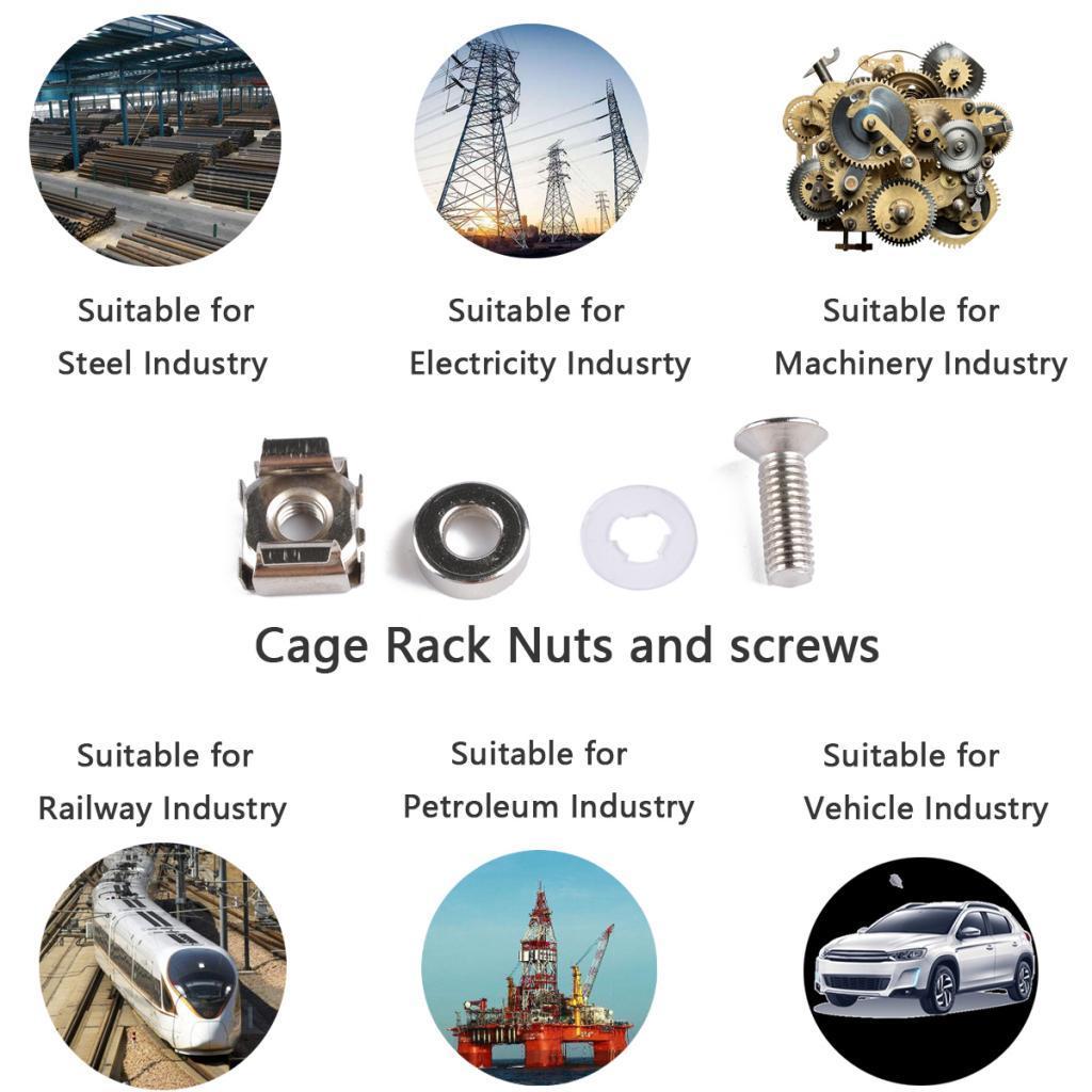 Set of 5 Nuts And Cage Screws on The M6 ​​* 20 Frame with Washers