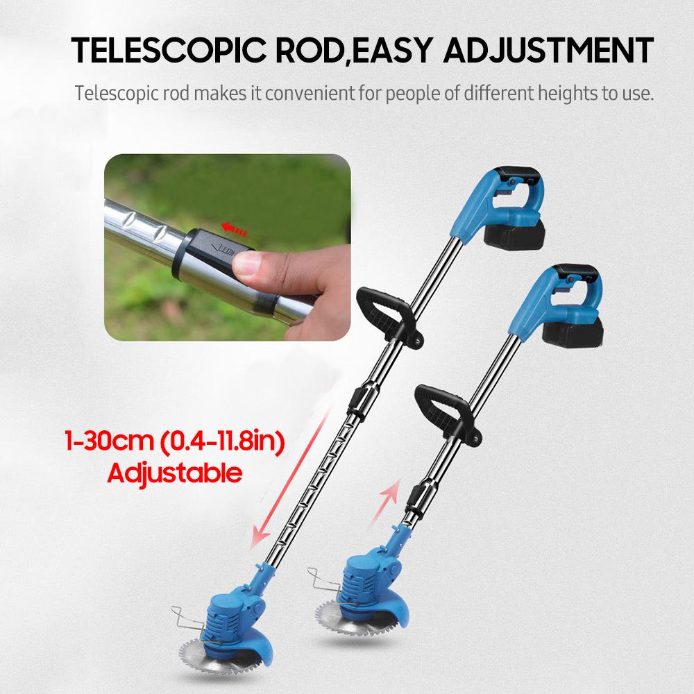 Máy Cắt Cỏ Không Dây Cầm Tay 21V, Máy Cắt Cỏ Điện 2 Gói, Pin Sạc 1500MAh, Bộ Sạc Nhanh, Tông Đơ Lithium Đa Chức Năng, Có Lưỡi Nhựa/Thép Không Gỉ, Lưỡi Cưa Tròn