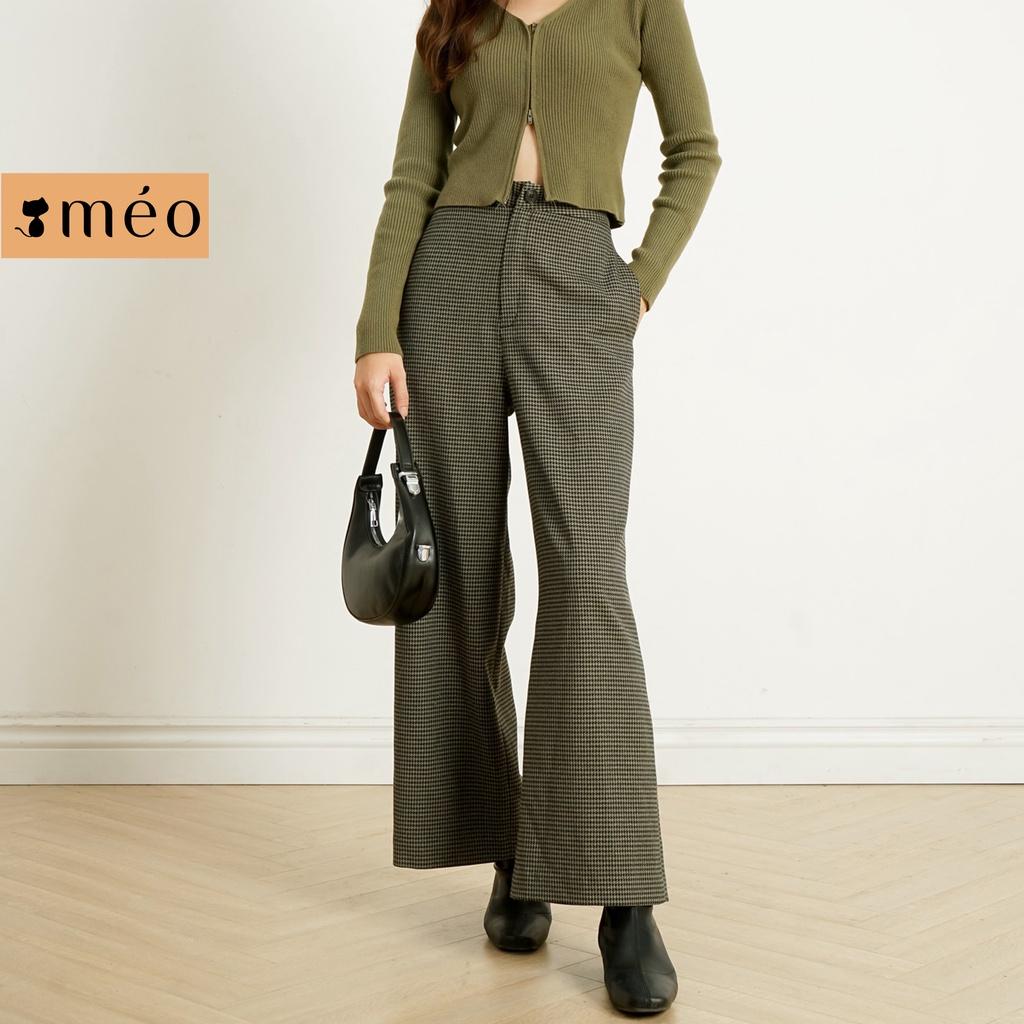 Quần cullote Méo shop ống suông rộng lưng cao Rudi