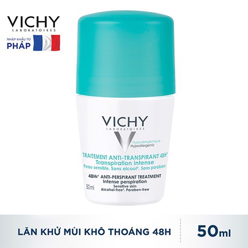 Lăn Khử Mùi Ngăn Mồ Hôi Giữ Khô Thoáng Suốt 48h Vichy Traitement Anti- Transpirant 50ml