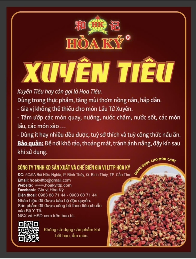 Xuyên tiêu bột 100gr Hoà Ký nguyên chất