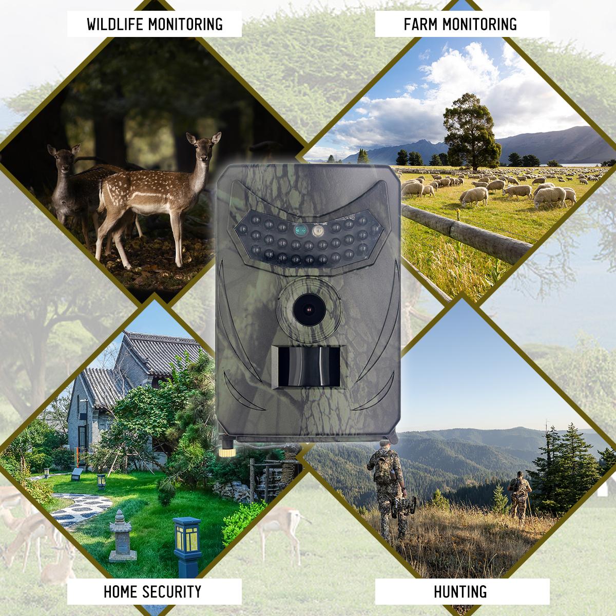 PR100C 20MP 1080P Wildlife Hunting Trail and Game Camera Security Camera IP54 Waterproof Outdoor Infrared Night Vision Hunting Scouting Camera