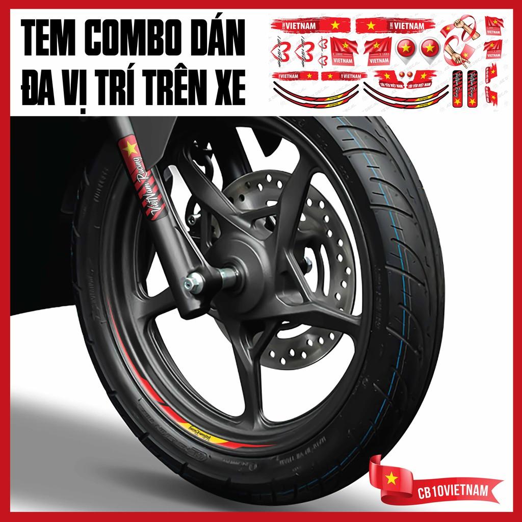 Tem Xe Máy Đa Vị Trí Chủ Đề Việt Nam | CB10VIETNAM | Decal Dán Cho Mọi Dòng Xe, Chống Nước, Chống Bay Màu