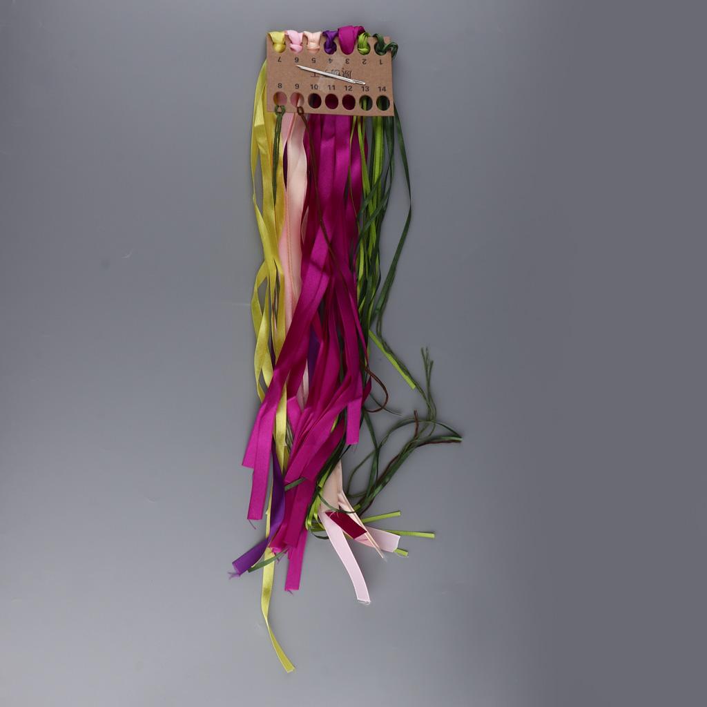 1x Ribbon Embroidery Cross Stitch Kits Handmade Flowers Design Home Decor