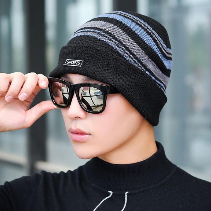 Mũ len kẻ beanie nhiều mầu AMIHOUSE