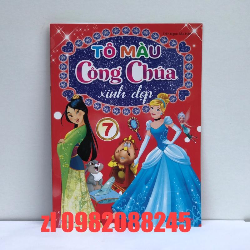 COMBO 10 cuốn Tập/vở tô màu công chúa xinh đẹp cho bé