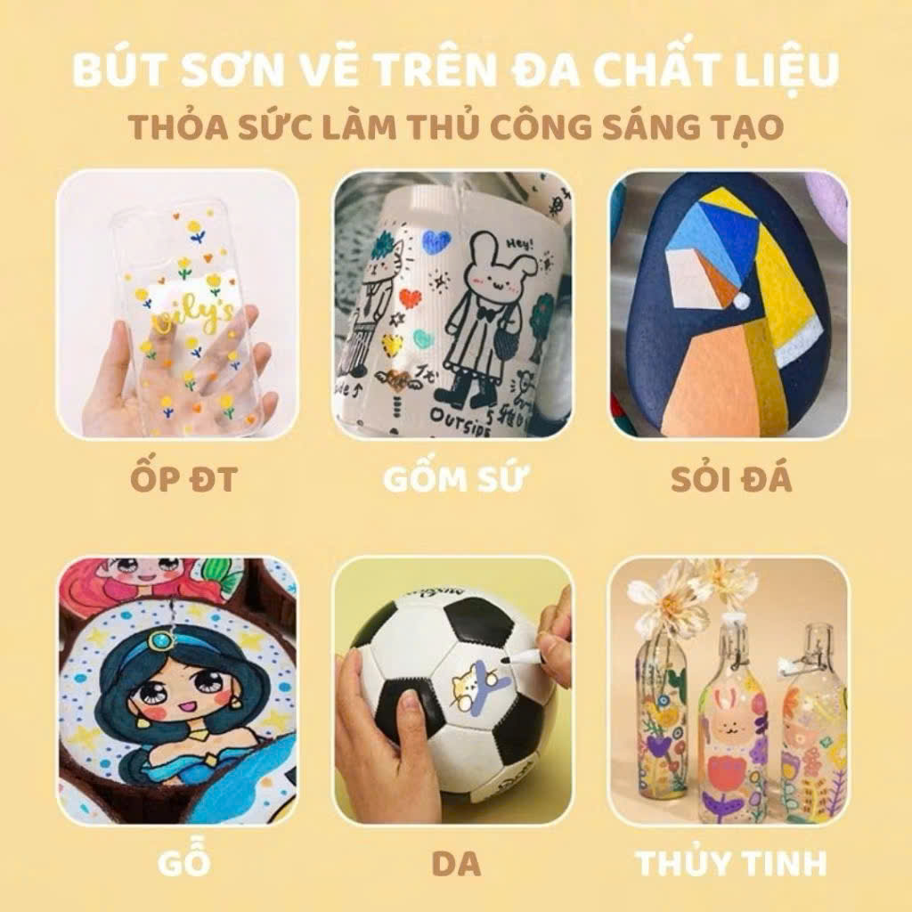 Bút Màu Acrylic Marker Tăng 50% Mực, Vẽ Trên Mọi Chất Liệu, Có Thể Vẽ Chồng Màu - HÀNG CHÍNH HÃNG MINIIN