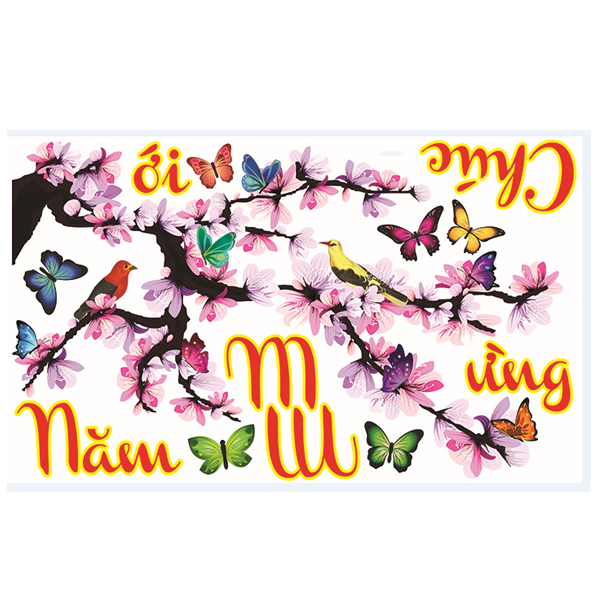 Decal Dán Tường Trang Trí Tết Xuân Combo Số 28