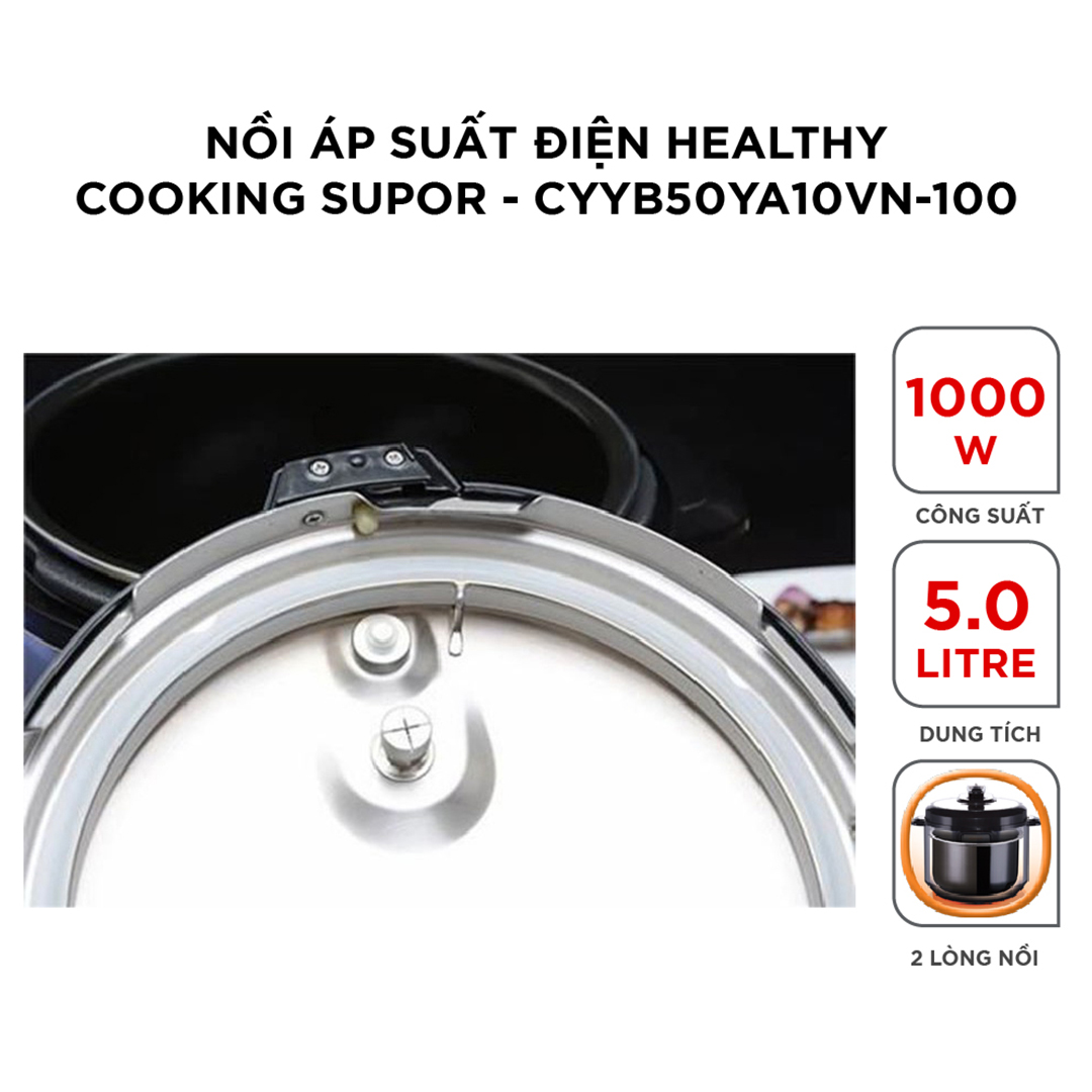 (HÀNG CHÍNH HÃNG) Nồi áp suất điện Supor CYYB50YA10VN-100