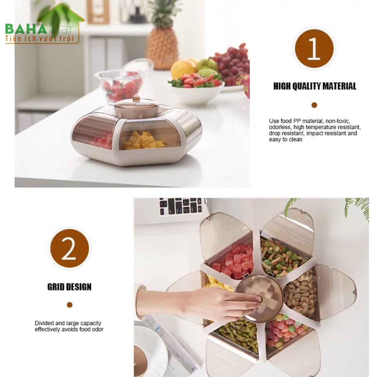 KHAY HOA SEN ĐA NĂNG - KHAY MỨT TẾT  BAHAMAR  là khay đựng đồ đa năng có thể đựng đồ ăn vặt hàng ngày hoặc làm khay mứt tết rất đẹp và tiện sử dụng