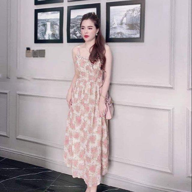 Đầm nữ maxi 2 dây hoa thêu