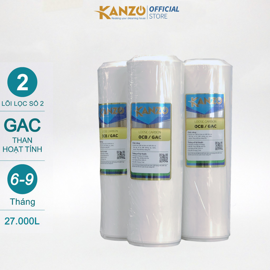 Lõi Lọc Nước Số 2 Kanzo - GAC/OCB Than Hoạt Tính- Hàng Chính Hãng