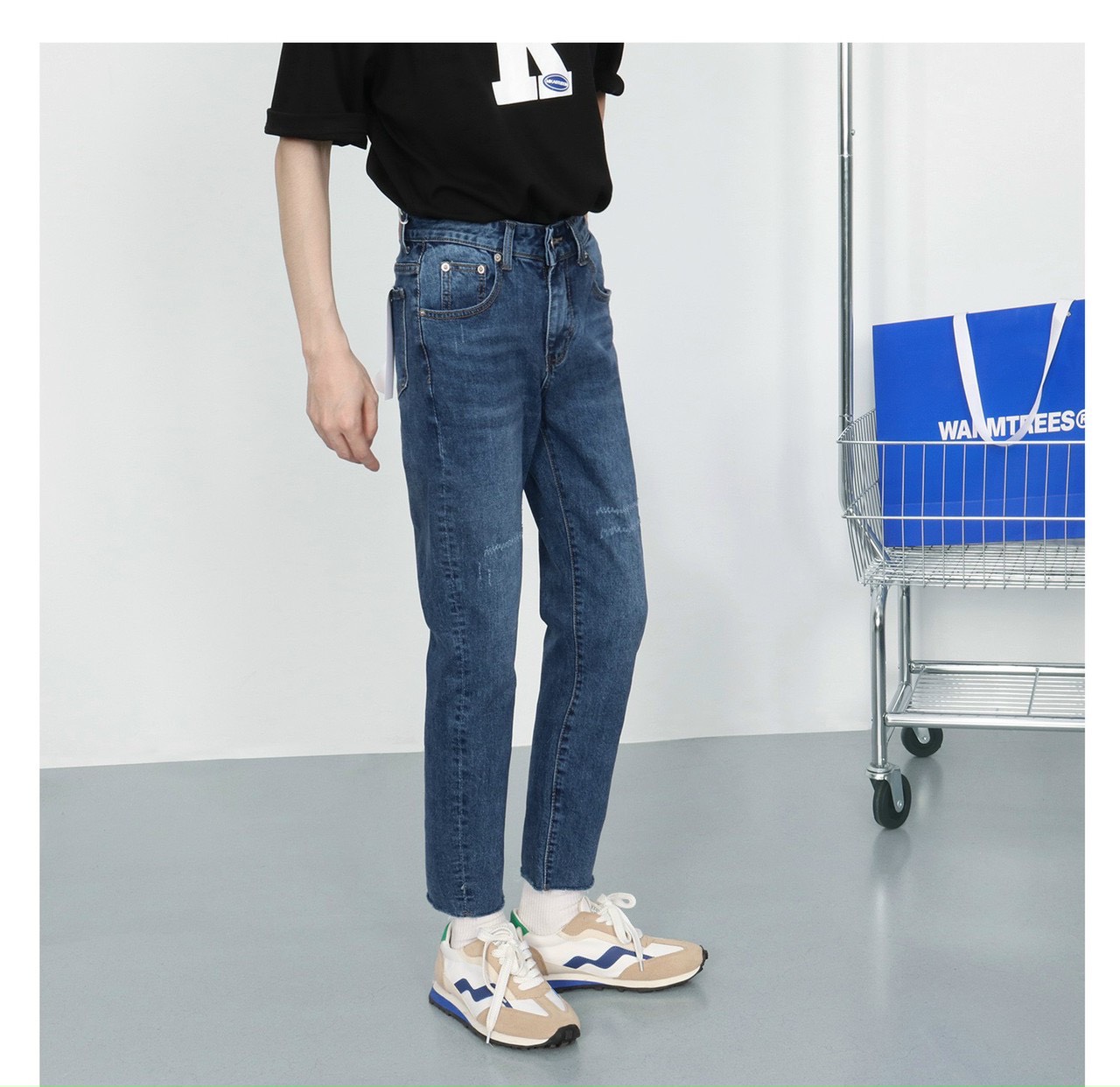 Quần jeans nam ống ôm Onez ,quần jeans New Hot 2 màu đậm nhạt - QJ1