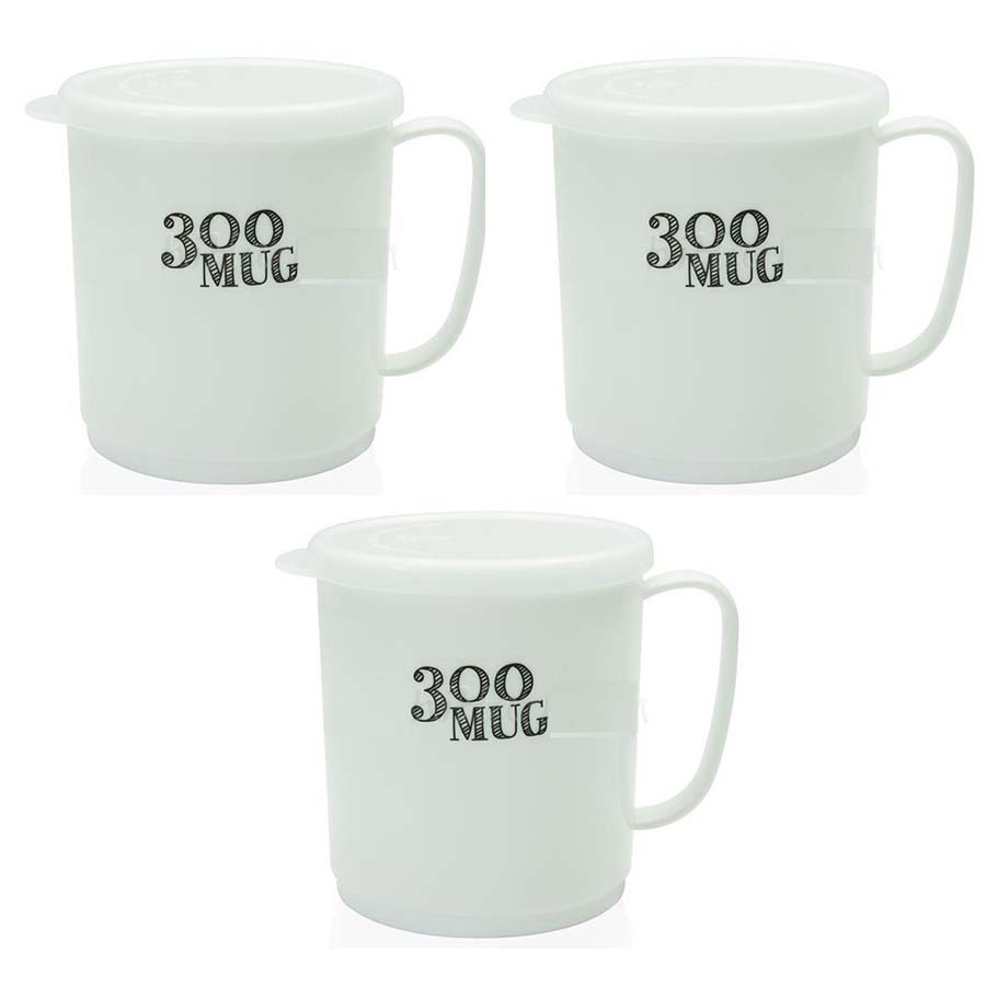 Bộ 3 cốc uống nước có nắp 300mL - Hàng nội địa Nhật