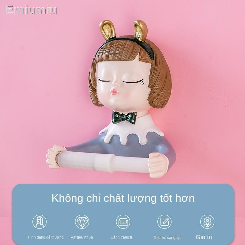 ❂◆﹊Phim hoạt hình dễ thương cuộn giấy ống tường hộp khăn giấy vệ sinh sáng tạo