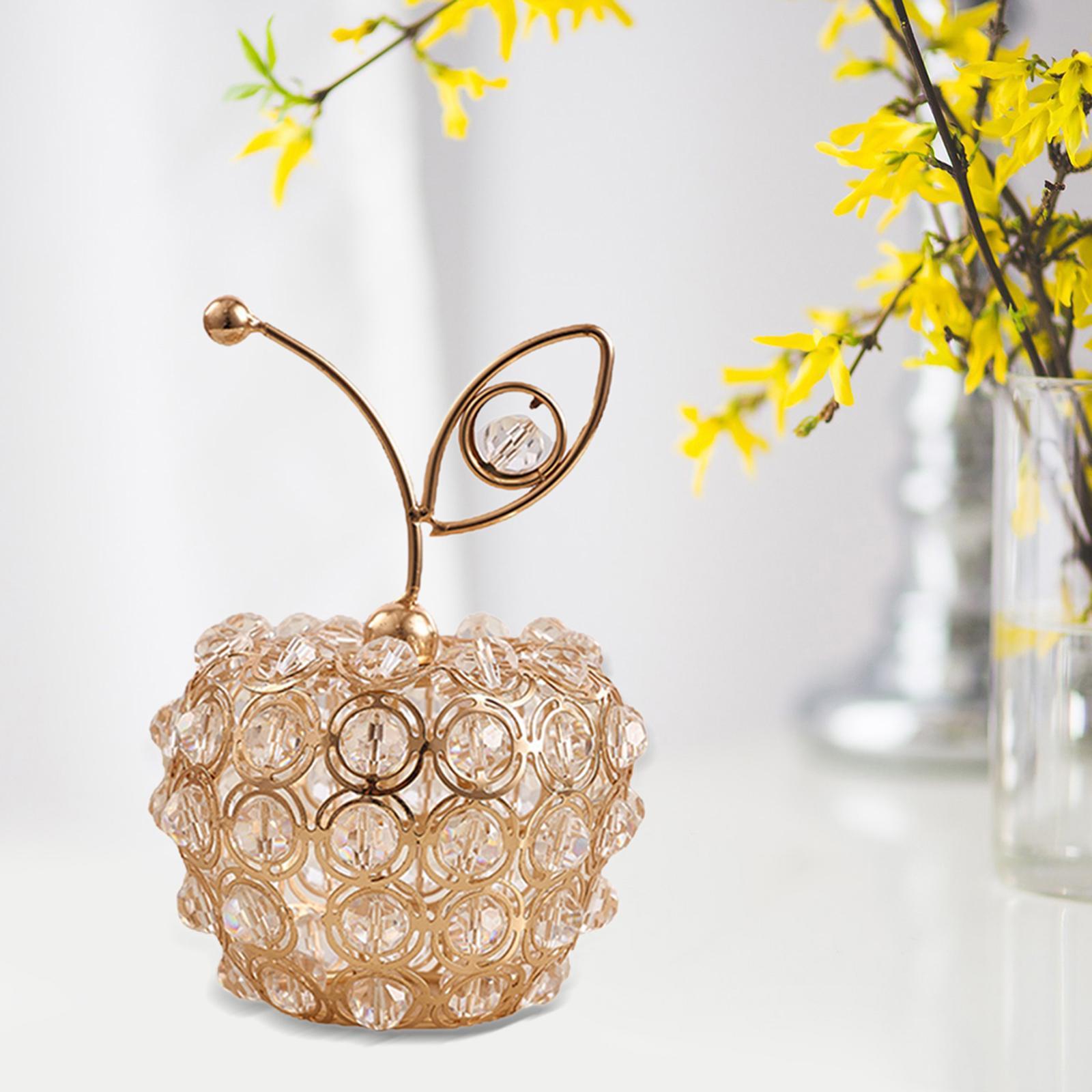 3pcs Nordic Crystal Fruit Statue Ornaments Figurine Home Office Decor