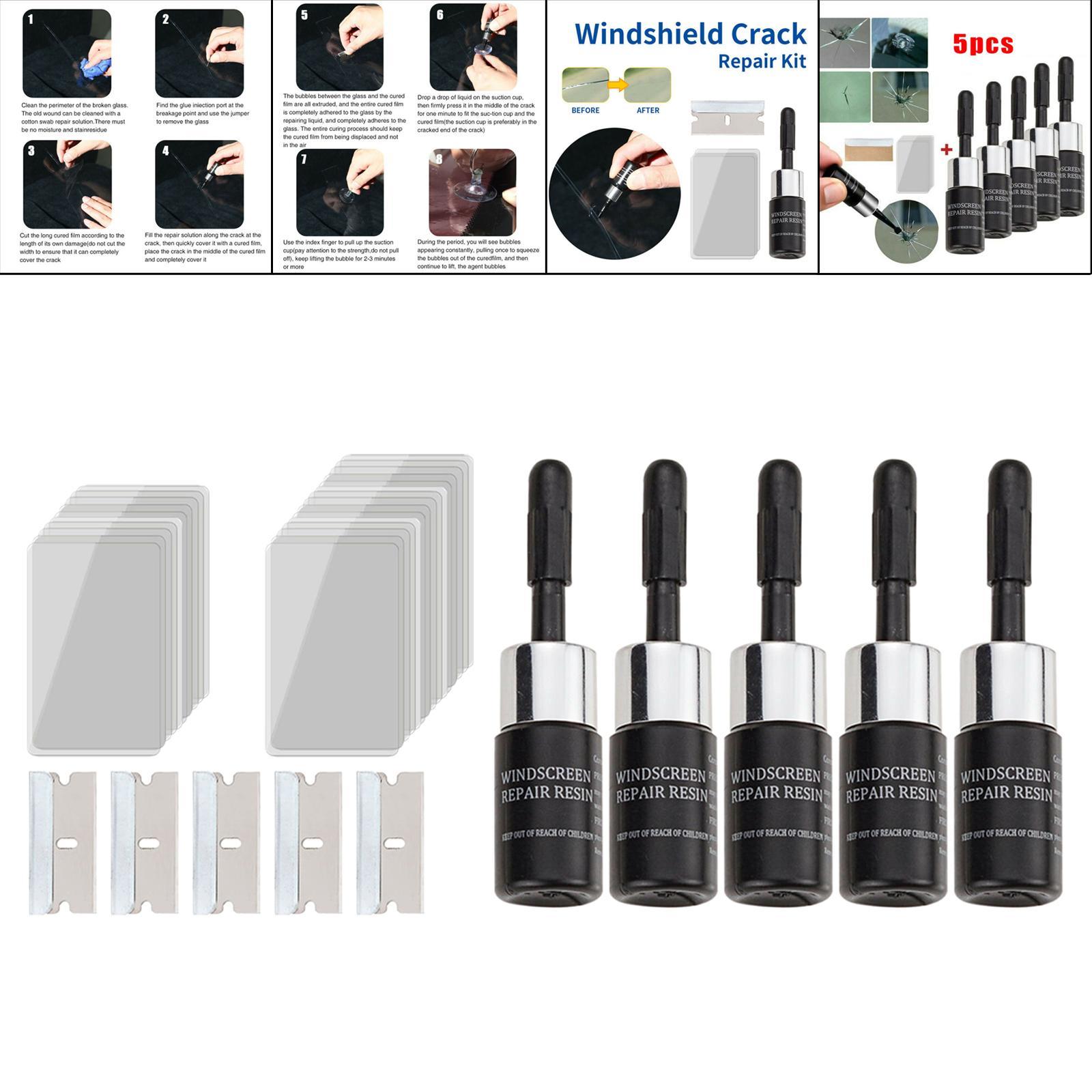3x5 Pieces Glass repair Fluid Windshield Crack Repair Set Windscreen Tool