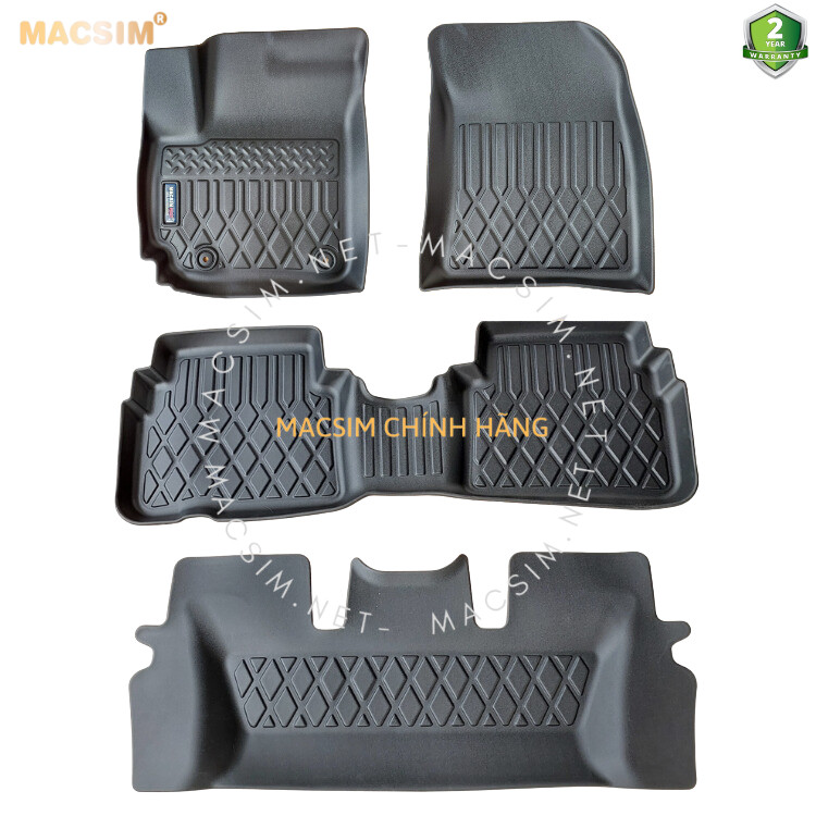 Thảm lót sàn xe ô tô Kia Carens 2022+ Nhãn hiệu Macsim chất liệu nhựa TPE màu đen