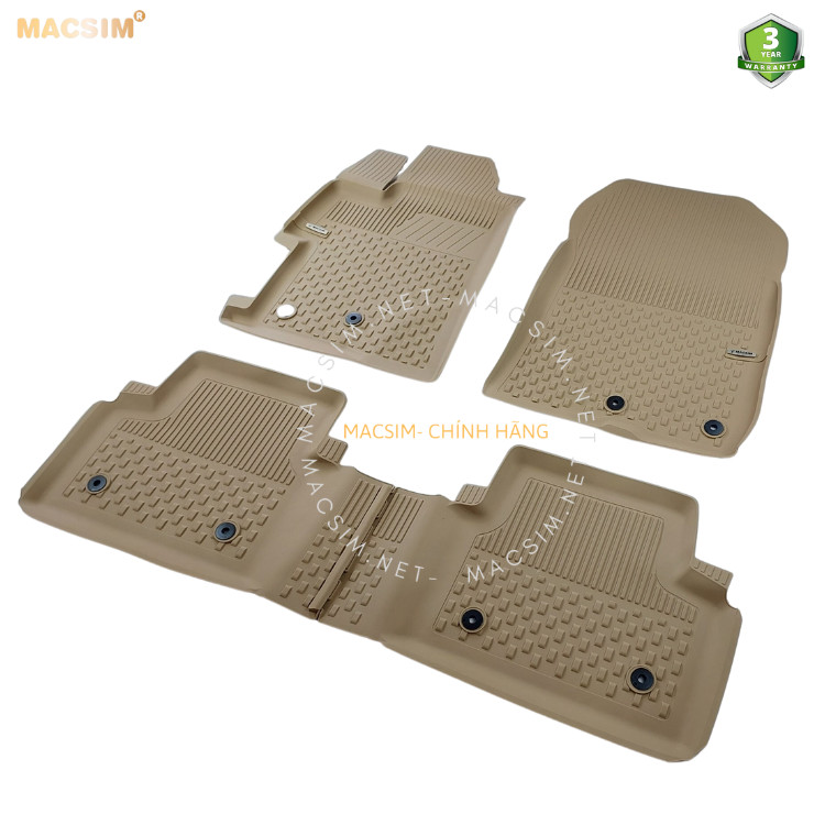 Thảm lót sàn ô tô nhựa Silicon Honda CIVIC 2012-2015 Beige Nhãn hiệu Macsim