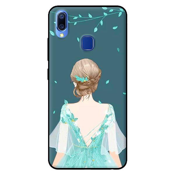 Ốp in cho Vivo Y91 Cô Gái Nền Xanh - Hàng chính hãng