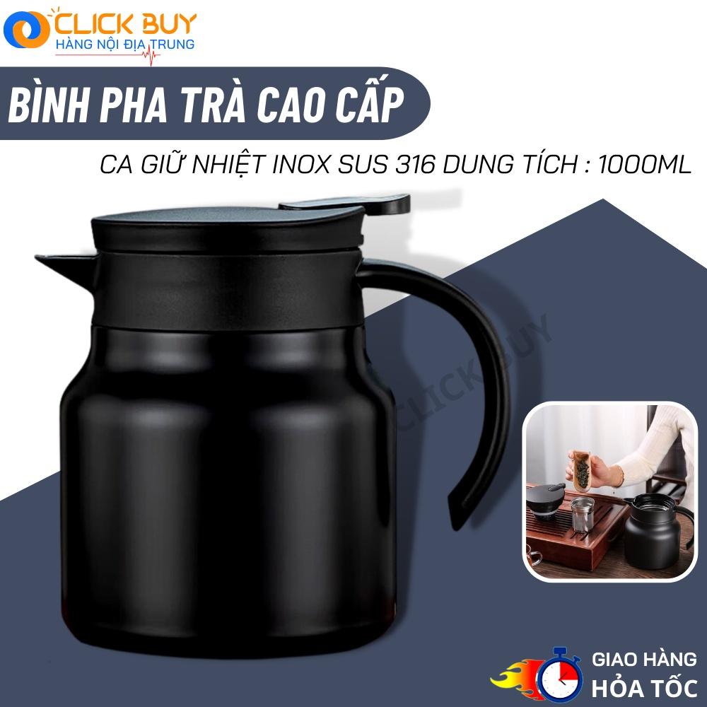 Ấm pha trà giữ nhiệt inox dung tích 1l có lưới lọc, bình pha trà giữ nhiệt cao cấp giữ nhiêt cao cấp