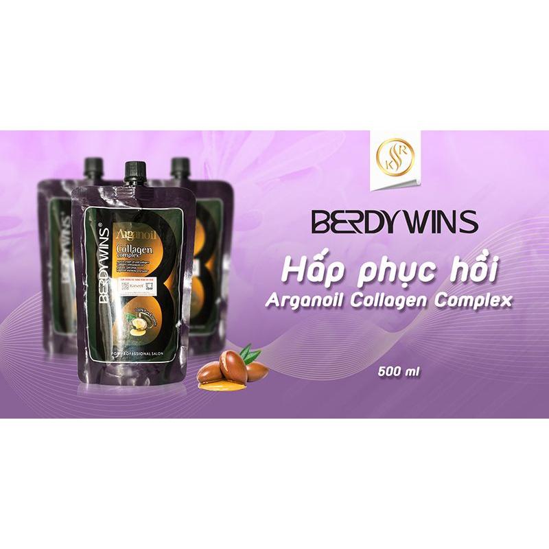 [+Tặng mũ trùm] Dầu hấp phục hồi siêu mượt BERDYWINS Argan Oil Collagen 500ml