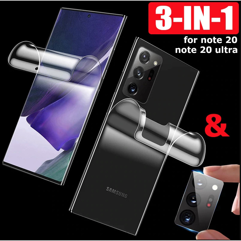 Bộ dán cường lực dẻo cho Samsung Note 20 Ultra (dán full mặt trước + full mặt sau + kính cường lực camera)