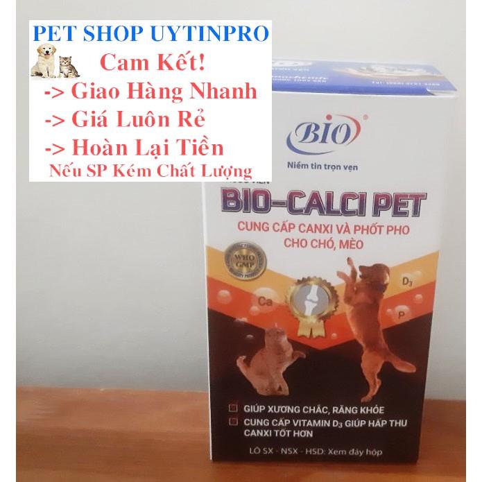 VIÊN CUNG CẤP CANXI VÀ PHỐT PHO CHO THÚ CƯNG CHÓ MÈO Bio Calci Pet Hộp 30 viên Xuất xứ Việt Nam