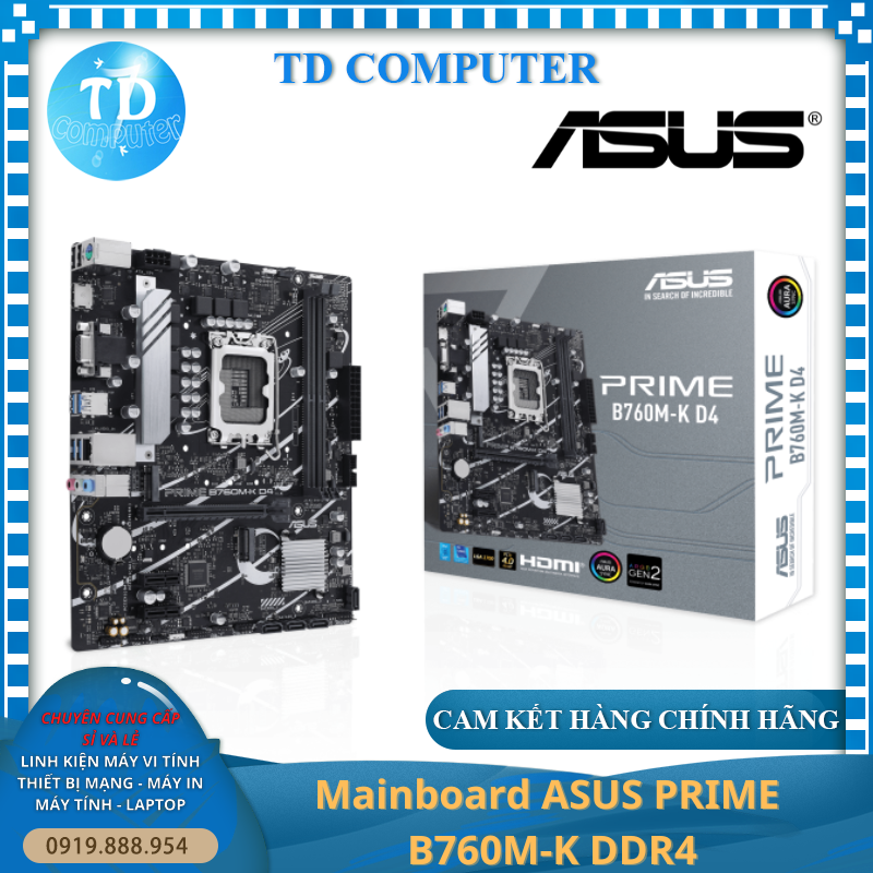 Main Asus B760M K D4 ~ - Hàng chính hãng Viết Sơn phân phối