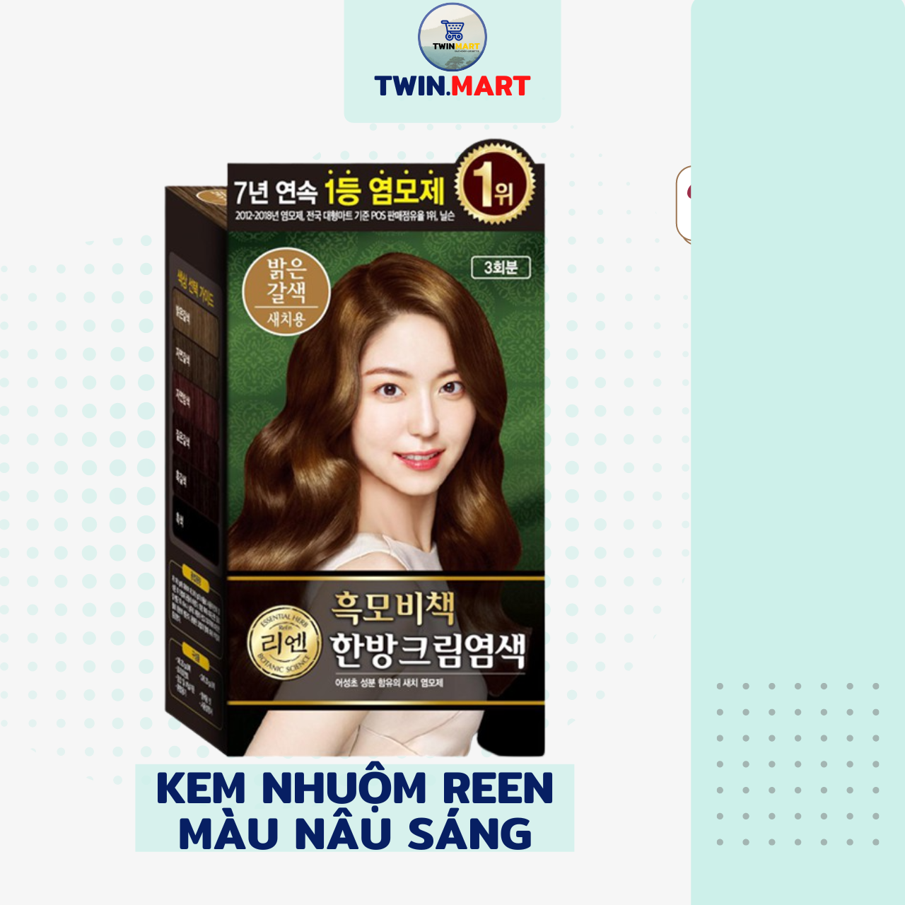 MÀU NÂU SÁNG - Kem nhuộm phủ bạc thảo dược Hàn quốc REEN HEUK - LIGHT BROWN