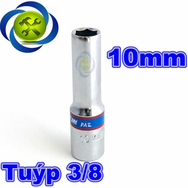 Tuýp 3/8 inch 10mm 6 cạnh màu trắng loại dài Kingtony 323510M