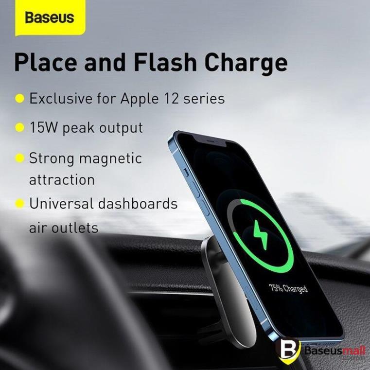 Đế giữ điện thoại tích hợp sạc không dây nam châm Baseus Big Energy Car Mount Wireless Charger 15W (Hàng chính hãng)