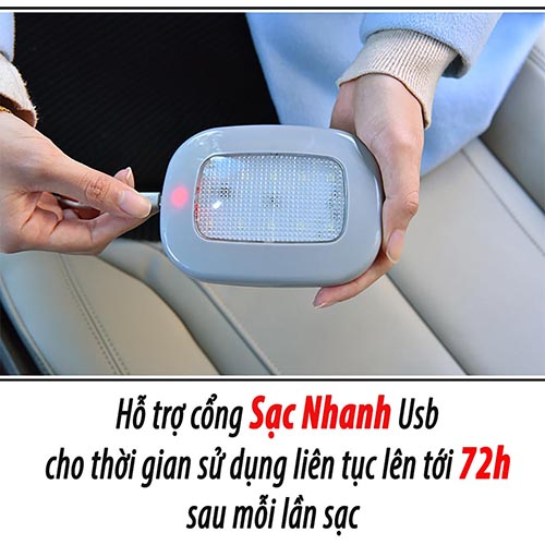 Đèn Led Ốp Trần Xe Ô Tô, Đèn Led Cầm Tay Không Dây Gắn Đế Nam Châm