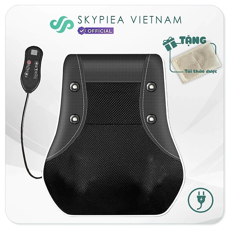 Gối massage hồng ngoại SKYPIEA, model SK-2203, có túi khí, đệm massage toàn thân