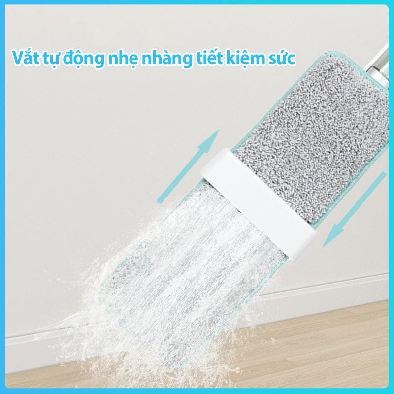 [Tặng Bông Lau] Cây Lau Nhà MyJae Sợi Microfiber Tự Vắt Phun Sương Xoay 360 Độ Thông Minh 138cm