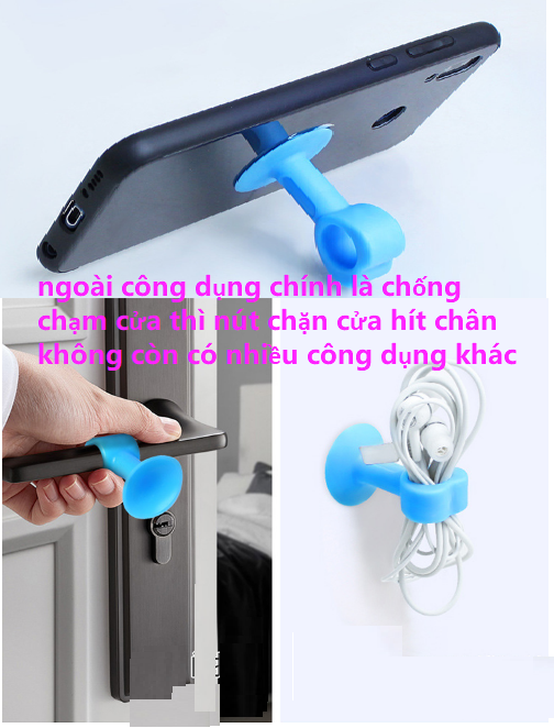 Nút chặn cửa silicon hít chân không mới chống ồn tiện dụng, nút chống va chạm gắn tay nắm đa chức năng mới GD485-NCC-hitchankhong