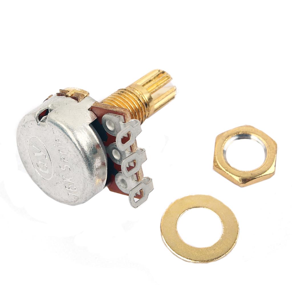 Full Size A500K Short Split Shaft 18mm Guitar Volume Tone Pots Mini Potentiometer Accessory for Electric Guitar Bass Pack of 5
