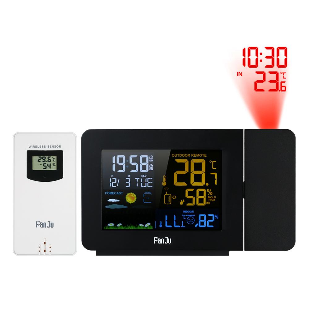 Đồng Hồ Báo Thức Điện Tử Màn Hình Led Nhiều Màu Dự Báo Thời Tiết / Nhiệt Độ / Độ Ẩm
